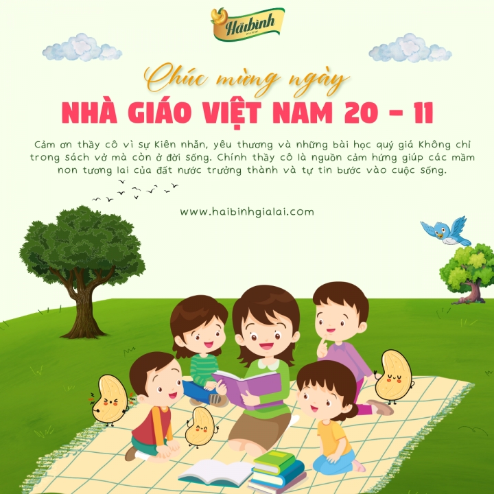  HẠT ĐIỀU HẢI BÌNH GIA LAI CHÚC MỪNG NGÀY NHÀ GIÁO VIỆT NAM 20/11