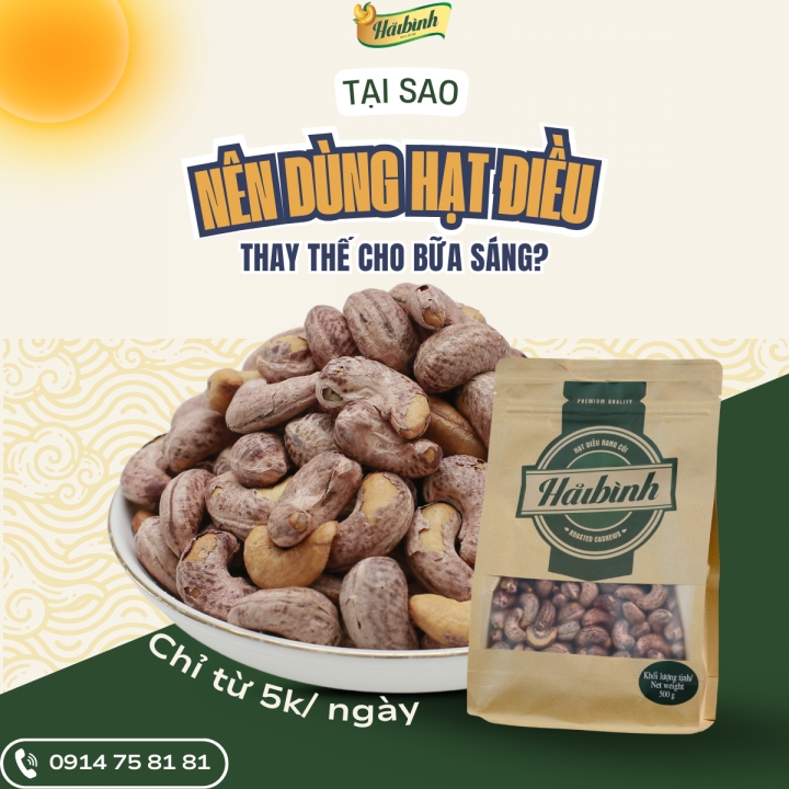 Tại sao nên dùng hạt điều thay thế cho bữa sáng