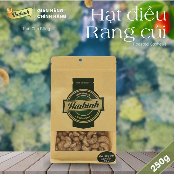 Hạt điều rang củi gói Zipper giấy 250 g