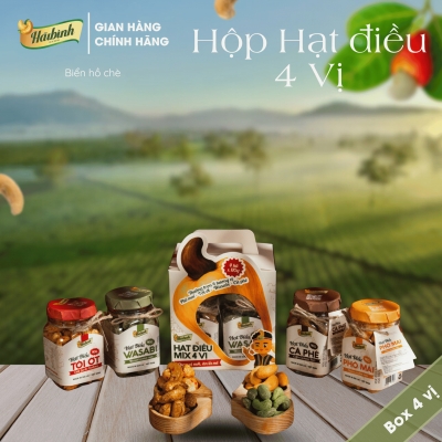 Hộp 4 hũ hạt điều mix vị