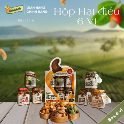 Hộp 6 hũ hạt điều mix vị